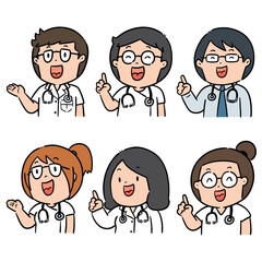 vector set of medical staff