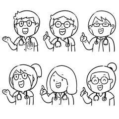 vector set of medical staff