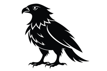Fototapeta premium buzzard silhouette line art vector illustration with a white background