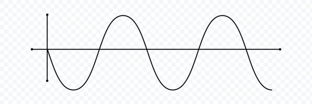 Sine wave vector illustration. Simple line drawing of sine wave. Sinusoidal wave diagram .Vector Illustration .EPS 10 .