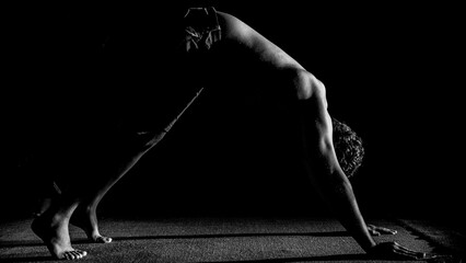 black and white image of a man