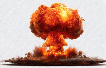 Intense Explosion on Isolated Transparent Background for Creative Designs and Illustrations