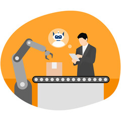Artificial Intelligent in Business Illustration