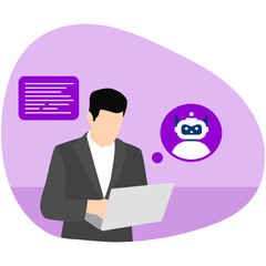 Artificial Intelligent in Business Illustration