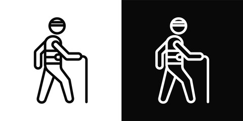 Fototapeta premium Injury Icon White And Black Background Style