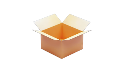Open Cardboard Box Isolated on White Background