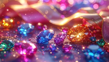 Gemstone Glitter: A Sparkling Celebration of Color