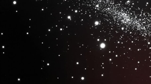 Glowing transparent particles floating in a dark space with a sprinkle effect