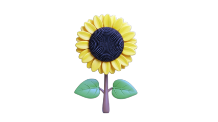 3D Rendered Sunflower on White Background