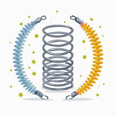 Coil spring cable icons coil spring symbol on white background vector illustration