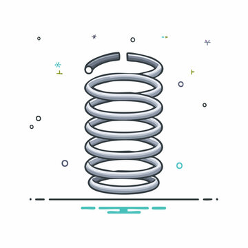 Coil spring cable icons coil spring symbol on white background vector illustration