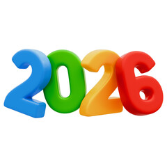 2026 Colored 3D Numbers