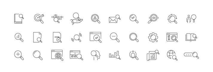 Big set of Business and Finance web icons in line style. Web icon collection. Basic icons. Icon set. Icon collection. Vector illustration.