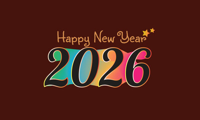 Happy New Year 2026 Celebration Background with Modern Decorative Elements. Perfect for greeting cards, social media posts, posters, banners, invitations, and holiday promotions. Clean and stylish.