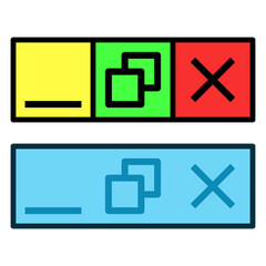 window control buttons icon vector design template