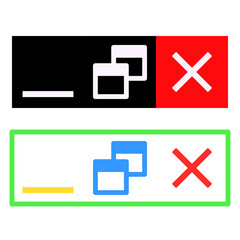 window control buttons icon vector design template