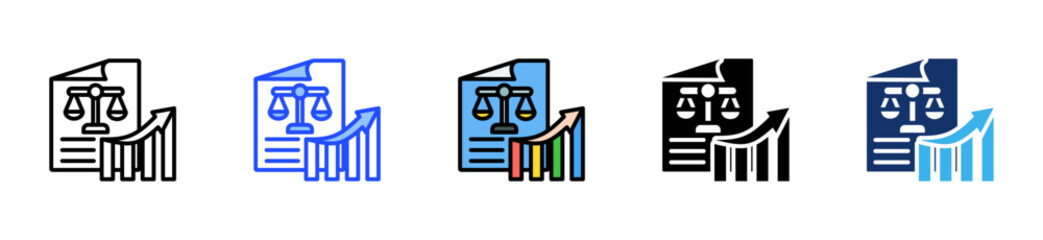 Economic Policy Icon Collection With Multiple Styles