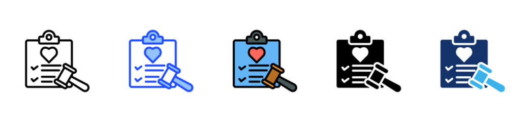 Insurance Law Icon Collection With Multiple Styles