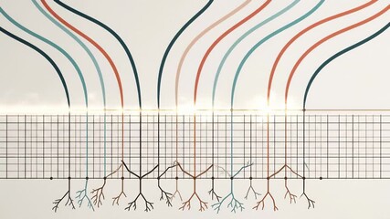 Data Streams Grow Into Branches in Creative Visualization Concept