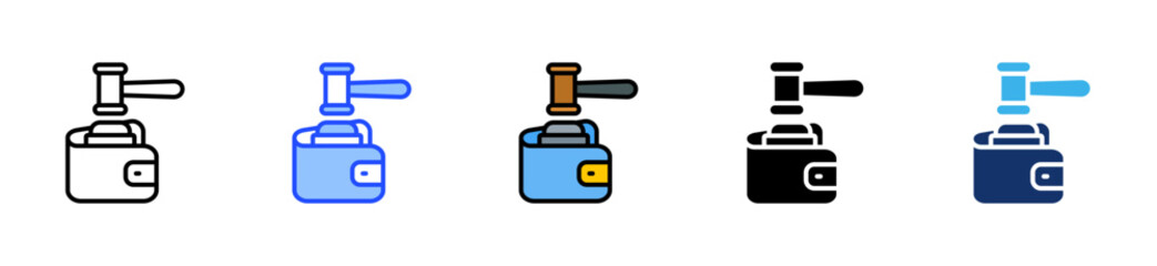 Legal Spending Icon Collection With Multiple Styles