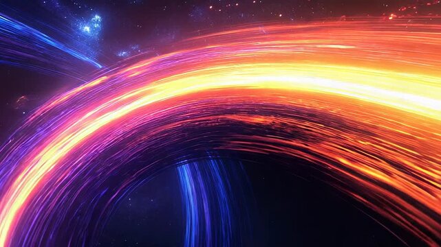 Black hole pulling matter into a vibrant accretion disk