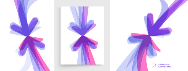 Arrow. Clash of business ideas. Concept of teams competing to achieve a goal. Dynamics. Vector for a brochure, poster, cover, postcard, presentation, flyer, or banner.