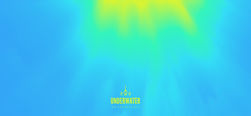 Deep blue underwater background. Solar emission. Vector illustration for brochure, poster, presentation, flyer or banner.