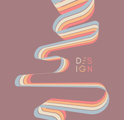 Wavy lines in perspective. Abstract background. Design for banner, flyer, poster, cover or brochure.