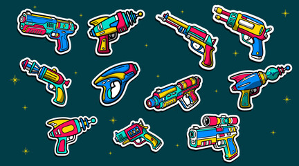 A set of space guns vector illustration