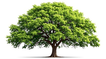 Obraz premium Photoreal deciduous tree with full green canopy and natural branching