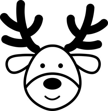 Vector Christmas logo design. Black and whiter Santas deer icon