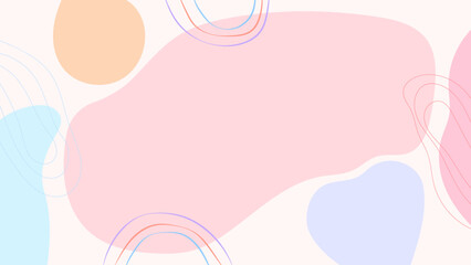 ABSTRACT BACKGROUND WITH HANDDRAWN ORGANIC SHAPES FLAT COLORFUL DESIGN VECTOR TEMPLATE FOR WALLPAPER, COVER DESIGN