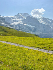 Hiking trail in the Swiss Alps