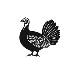 Obraz premium Black and White Silhouette of a Majestic Bird on Transparent Background