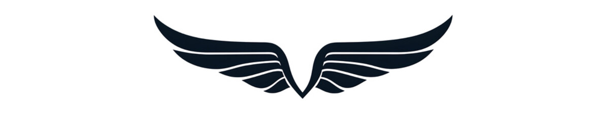 Fototapeta premium Minimalist Black Wings Logo on Transparent Background for Branding