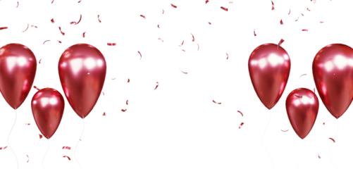 Birthday and celebration banner with balloons and confetti. New Year, anniversary, or birthday party concept. Colorful balloons filled with confetti 4k Video. Birthday balloons and confetti