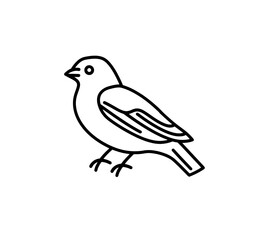 Minimalist Bird Silhouette on Transparent Background