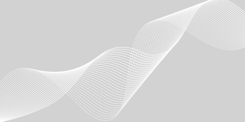 Futuristic gray white abstract background with shining wave lines pattern for banner, wallpaper, cover. Vector illustration