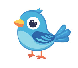 Obraz premium Charming Blue Bird Illustration on Transparent Background, Perfect for Design Projects