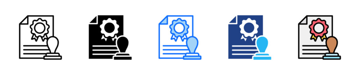 Legal Document Icon Set Multiple Style Collection