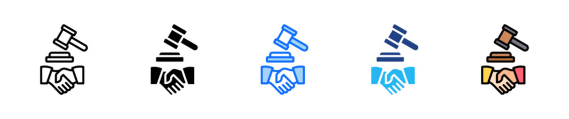 Arbitration Icon Set Multiple Style Collection