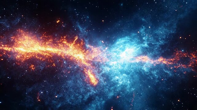 Cosmic nebula forming new stars in deep space