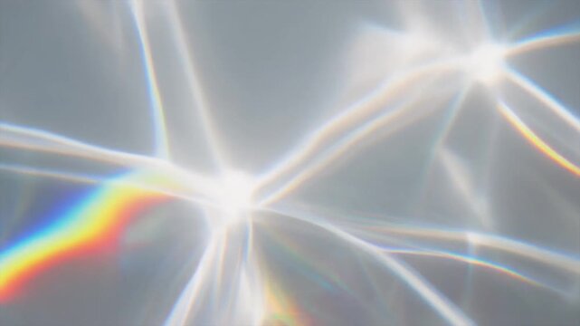 Abstract Prismatic Light Caustics: Water Ripple Refraction and Rainbow Effect Overlay