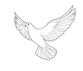Obraz premium Elegant Dove in Flight Line Art