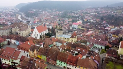Sighisoara medieval center and Clock Tower