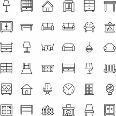 Fototapeta premium Minimal Black Line Icon Set – Thin Stroke Monoline Outline Vector Icons 