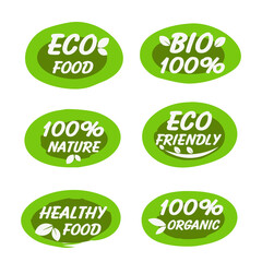 set of green eco labels