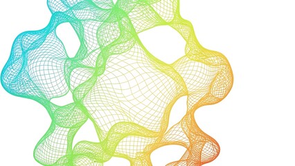 Abstract Wireframe Mesh Network With Colorful Gradient Art Illustration