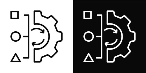 Adaptability Icon White And Black Background Style