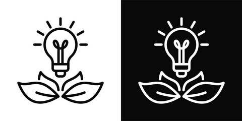 Eco Conscious Icon White And Black Background Style